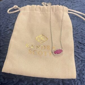 Kendra Scott Fuchsia Pendant Necklace with Silver Chain